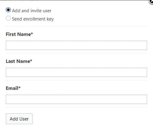 a screenshot of add user add and invite